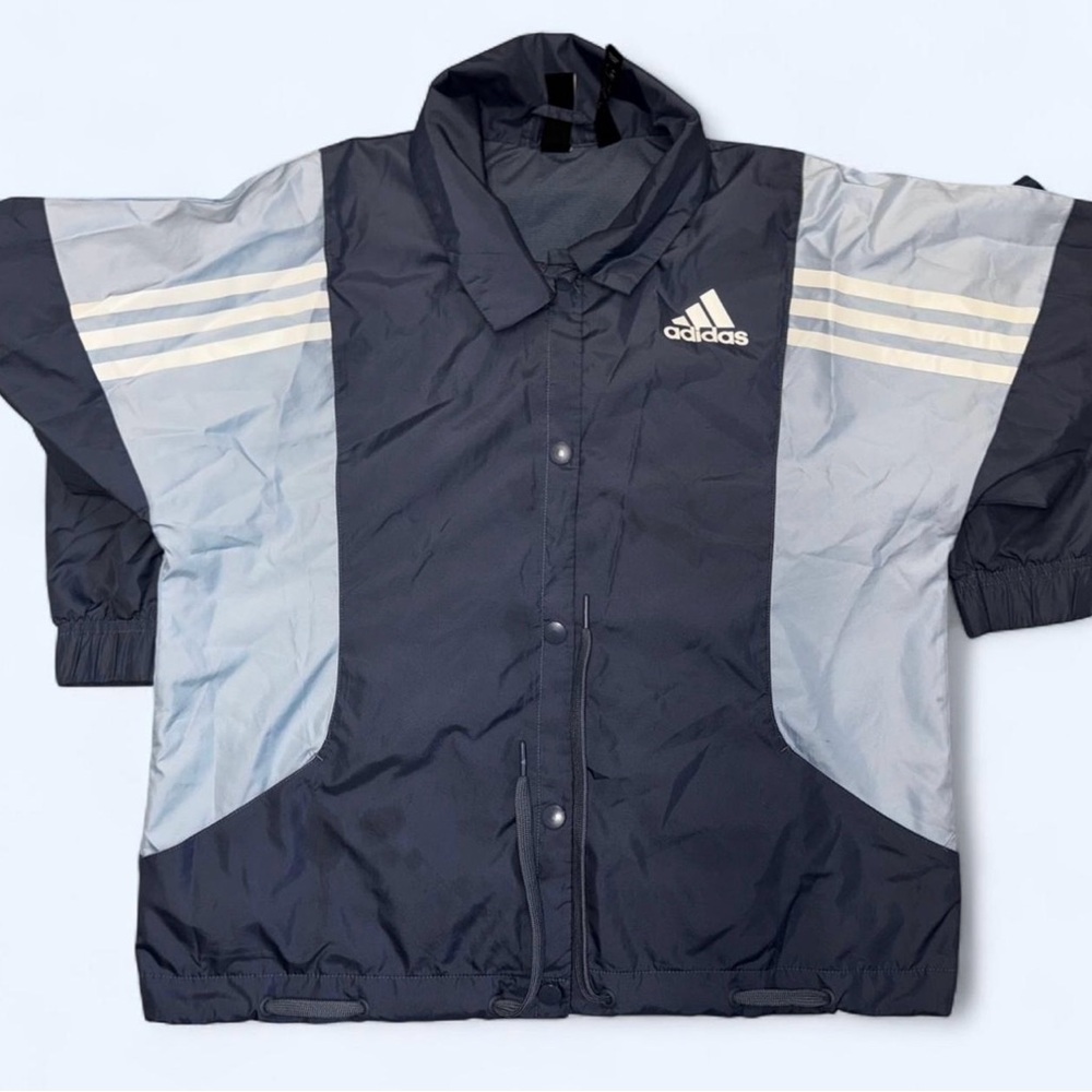 Adidas Navy and Light Gray Windbreaker